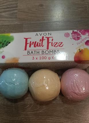 Бомбочки для ванни avon fruit fizz 3 x 100 г