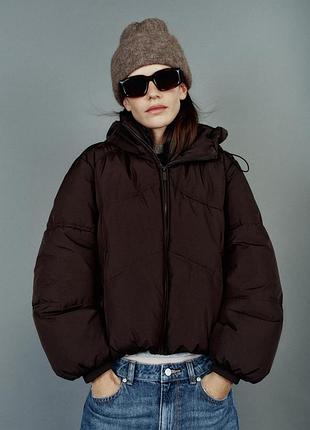 Стеганый анорак с капюшоном water repellent windproof