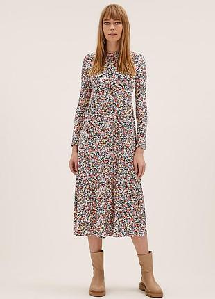 Віскозна міді сукня m&s jersey floral midi tiered dress