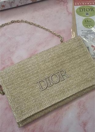 Клатч жіночий christian dior із соломи