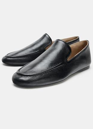 Оригинальные кожаные туфли на низком ходу из новой коллекции zara new original.