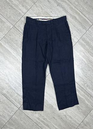 Vintage polo by ralph lauren men's pants, 100% linen, 33/30 blue navy штани брюки льон