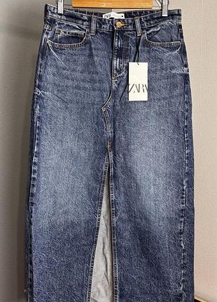 Спідниця міді з розрізом zara