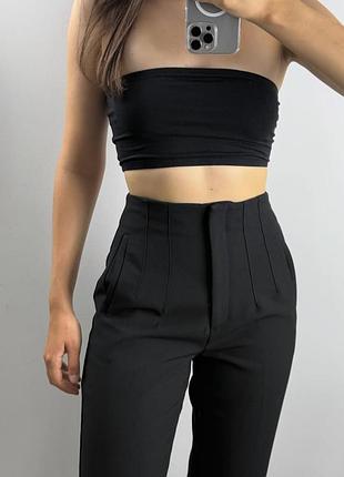 Брюки жіночі zara чорні класичні завужені брюки с