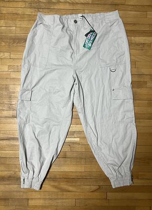 Нові штани-карго river island plus, великий розмір uk 22 / eu 48. трендовий крій, кишені карго, стиль casual та street style. ✨🤍