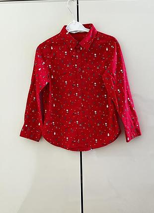 Новорічна святкова сорочка h&m 110-116 розміру