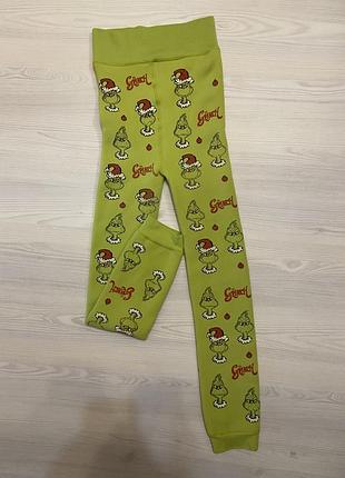 Теплі термолегінси / лосини primark «the grinch» на хутрі