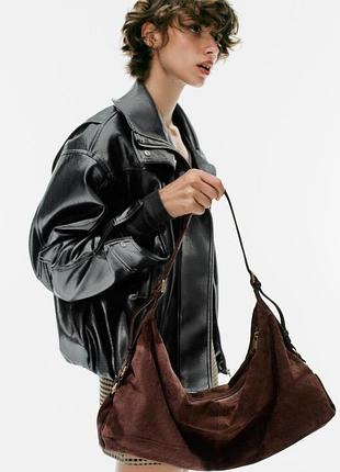 Оригинальная кожаная сумка шоппер из новой коллекции zara new original.