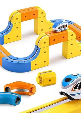 Магнитный конструктор-поезд magnetic diy rail car wx2701 66 деталей
