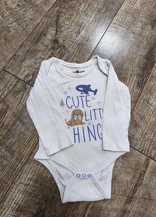 Боди, бодик с длинным рукавом, so cute, р. 80, 9-12мес., длина 41см