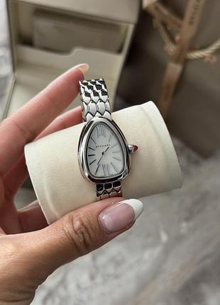 Годинник жіночий bvlgari serpenti tubogas сріблястий