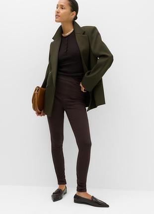 Коричневые джинсы джеггинсы на резинке marks &amp; spencer #k