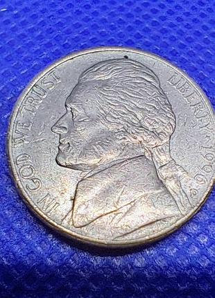 Нумізматика сша 5 центів 1996, джефферсон нікель, d