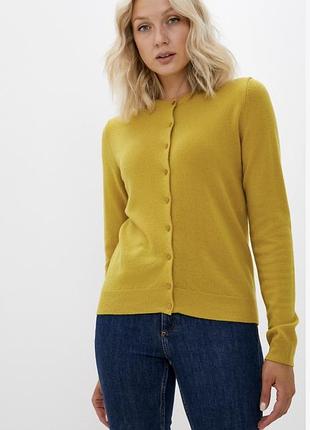 Кардиган желтый, шерсть benetton