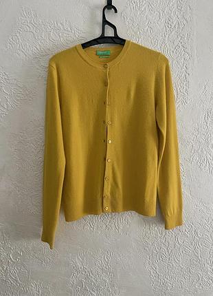 Кардиган желтый, шерсть benetton 2