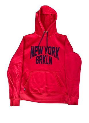 Чоловіче худі tnr червоне з написом new york brkln, розмір s (46/48)