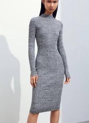 Женское  платье в рубчик р.м  h&m