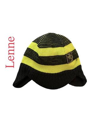 Нова з бірками тепла шапка для хлопчика lenne (лимонно-чорна в смужку) на 54 розмір.