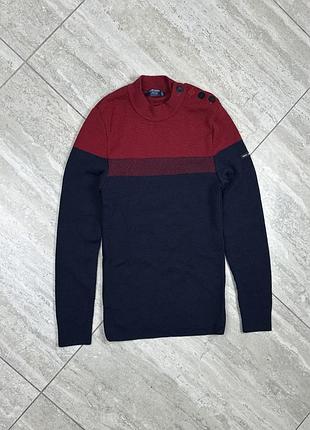 Saint james jumper navy red regular fit fishing wool size xs кофта світер