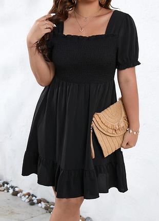 🥰 базова чорна сукня на резинці shein 4xl