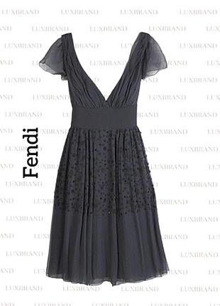 Платье fendi винтаж шелк кристаллы бисер