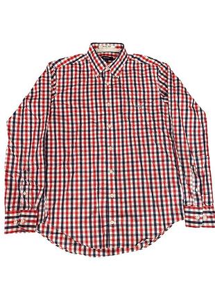 Сорочка чоловіча gant portofino poplin в клітинку (червоний, темно-синій, білий), розмір m