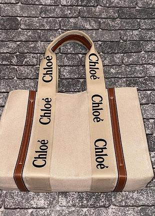 Сумка-тоут  chloé woody tote bag 4