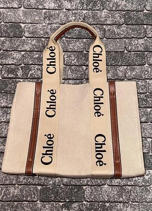 Сумка-тоут  chloé woody tote bag