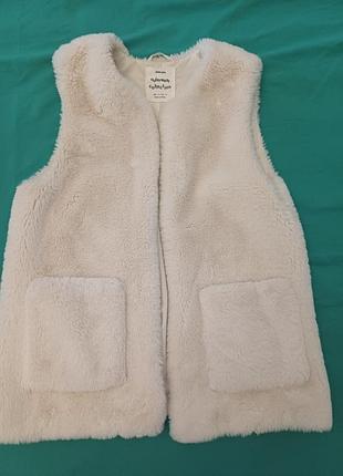 Мехова жилетка zara girls (штучне хутро), р. 13/14. 164 см