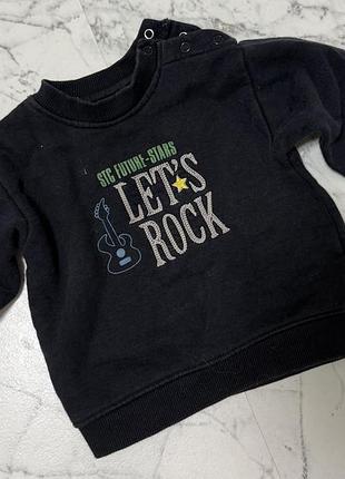 Світшот дитячий чорний з принтом let's rock