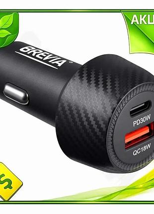 Ve автомобільний зарядний пристрій brevia new version 48w з usb-c та usb-a для швидкого заряджання гад n6w_ver