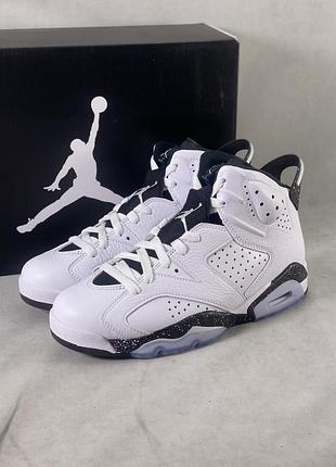 Кросівки nike air jordan 6 retro reverse oreo джордан білі оригінал натуральна шкіра