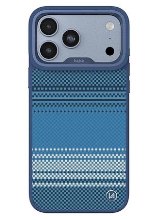 Чохол kajsa resort collection gradient stripe with magsafe для iphone 18 pro steel blue o-ring