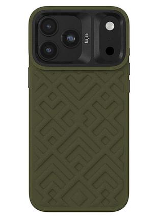 Чохол kajsa briquette collection rhombus with magsafe для iphone 18 pro olive green b-ring