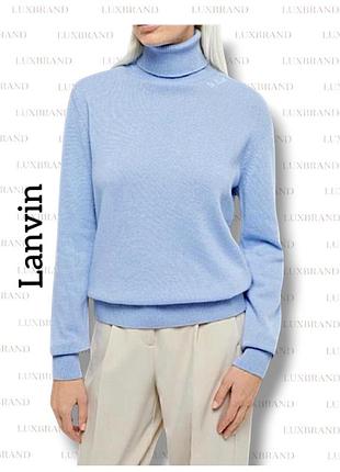 Свитер lanvin с высокой горловиной кашемир голубой цвет