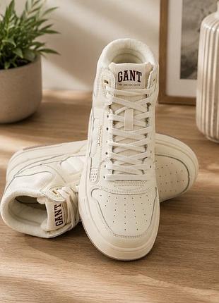 Кросівки gant білі шкіряні кросівки високі, розмір 42, снікерси ellizy