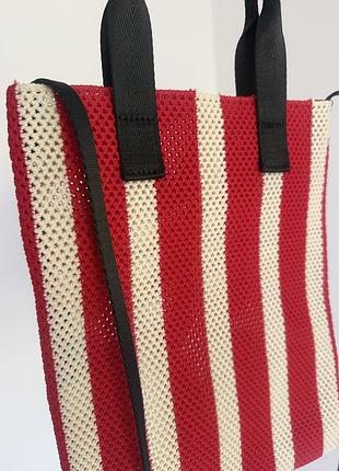 Сумка жіноча zara червона в смужку