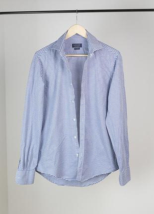 Zara man мужская рубашка в полоску, m, 100% хлопок