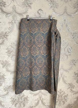Люксова вовняна спідниця міді на запах pierre-louis mascia (made in italy)