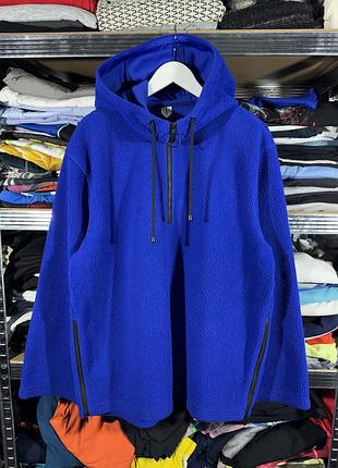 Arket women half zip fleece hooded anorak oversized m size