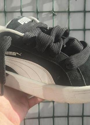 Кеди puma suede чорні з білим, замша