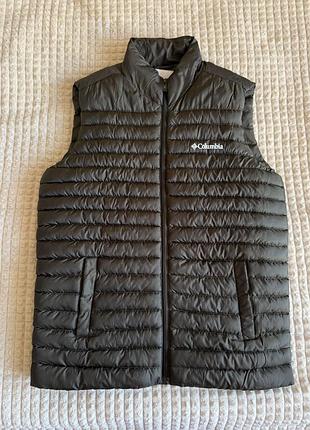 Чоловічий жилет columbia powder pass vest у кольорі хакі, розмір m