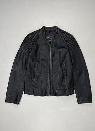 G-star raw розмір l жіноча чорна шкіряна куртка  бомбер шкіряний  y2k косуха байкерська diesel allsaints rick owens harley davidson yamaha