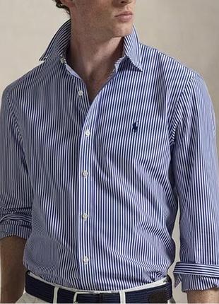Polo ralph lauren чоловіча сорочка в смужку, рубашка в полоску