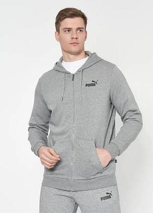Спортивна кофта чоловіча puma сіра, розмір xs