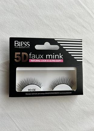 Накладні вії bless beauty 5d faux mink чорні, накладные реснички