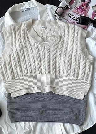 Молочна в'язана жилетка river island