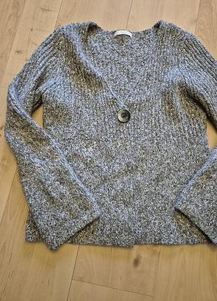 Теплый меланжевый кардиган с альпакой marks &amp; spencer / m-l (uk 12)