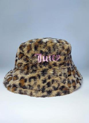 Шапка жіноча juicy couture плюшева хутряна панама леопардова