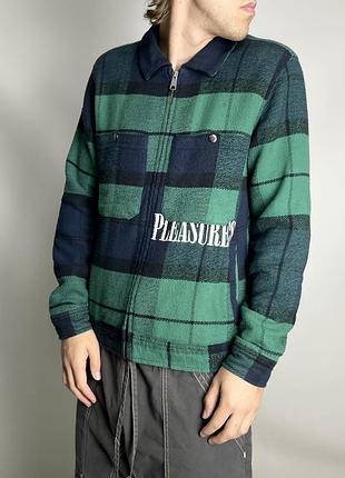 Huf x pleasures розмір s зелена куртка в клітинку blackwatch coach jacket коуч жакет харік бомбер supreme stussy thrasher palace corteiz ripndip